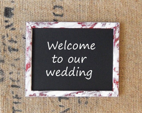 11x8.5 Chalkboard with Shabby Chic Frame for Wedding, Photo Props or Home Decor -- Distressed White Frame Il_570xn