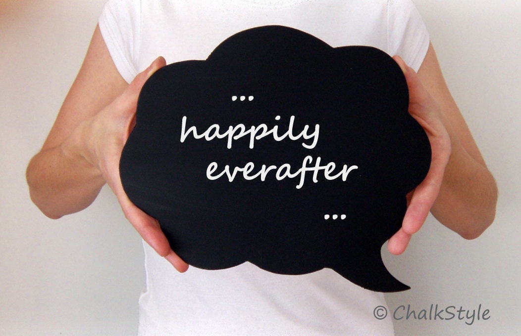 Large Cloud Shaped Chalkboard Speech Bubble -- Wedding Photo Prop Decoration, Photo Booth Party Prop Il_570xn