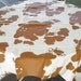 Vinyl Fabric Cow Hide Design Brown And White 52 by 52 in Size Country Look