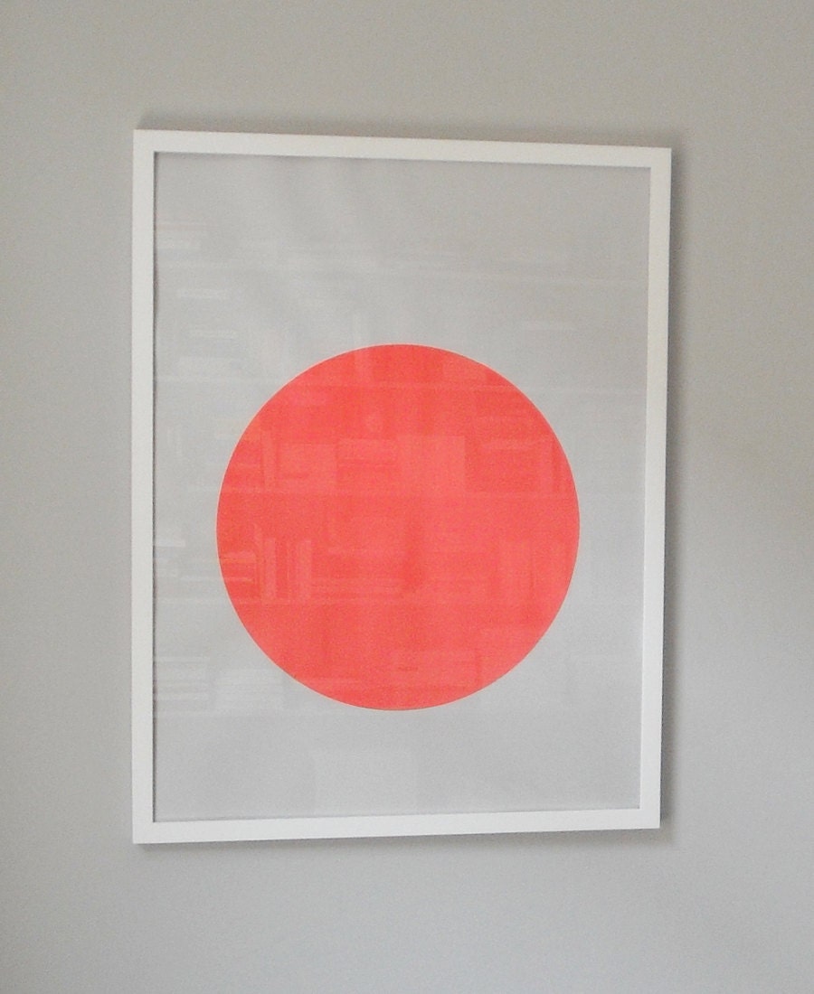 circle screenprint on paper, framed