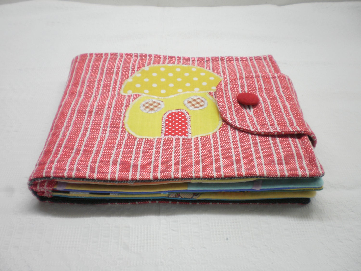 SPECIAL PRICE Quiet Book, Busy Book, Children's activity Book-Eco Friendly, Upcycled 10 pages with alphabet fabric