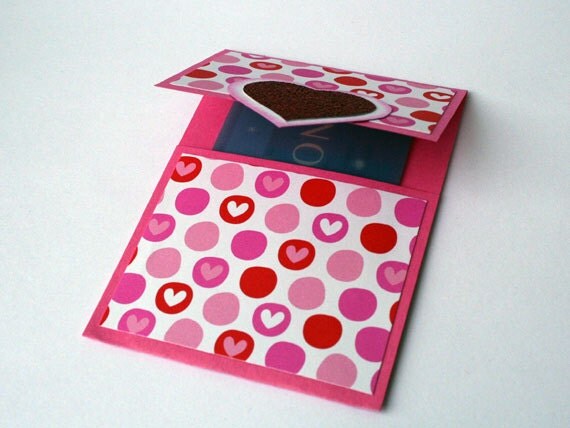 Gift Card Holder, Valentine, Hearts, Red, Pink, White