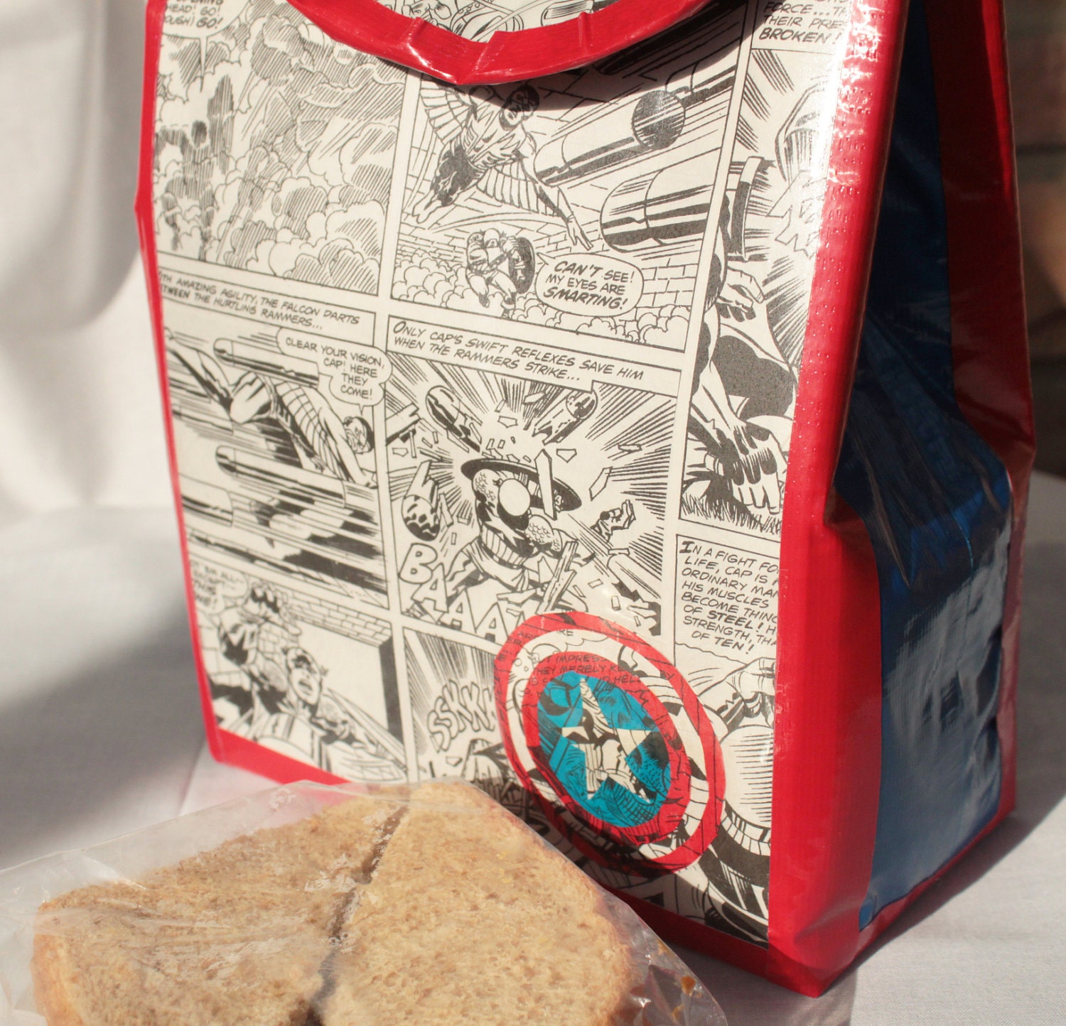 Items similar to Captain America Lunch Bag Duct Tape on Etsy