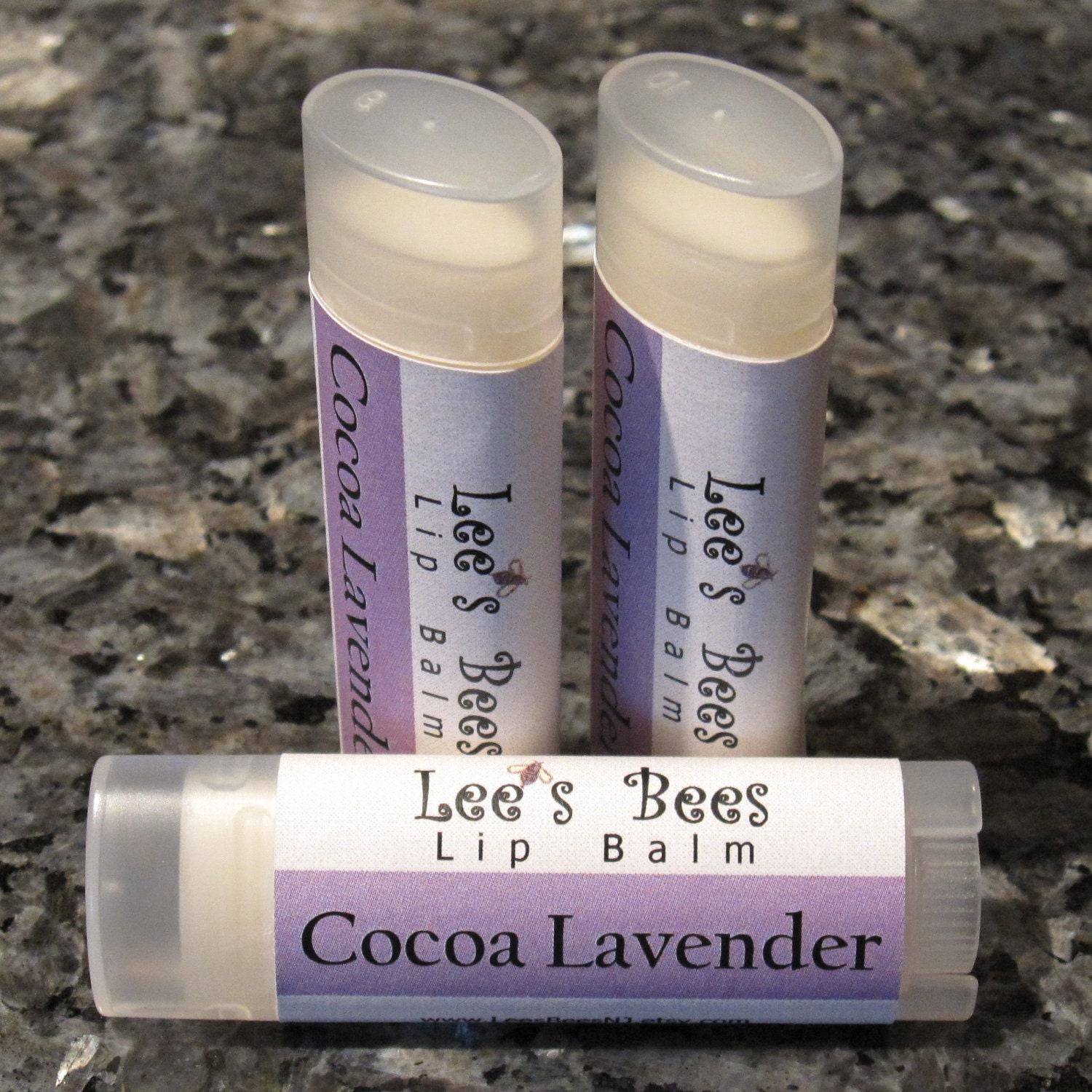 Lip Balm - Cocoa Lavender, One Tube All Natural Beeswax Lip Salve Chapstick