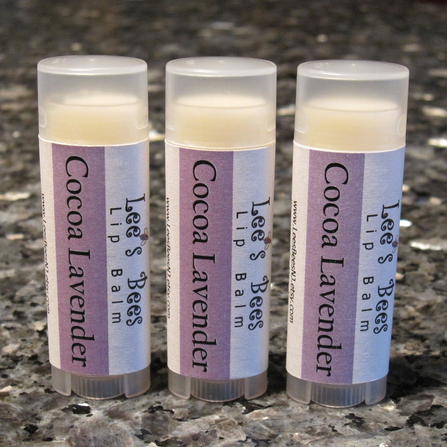 Lip Balm - Cocoa Lavender, One Tube All Natural Beeswax Lip Salve Chapstick