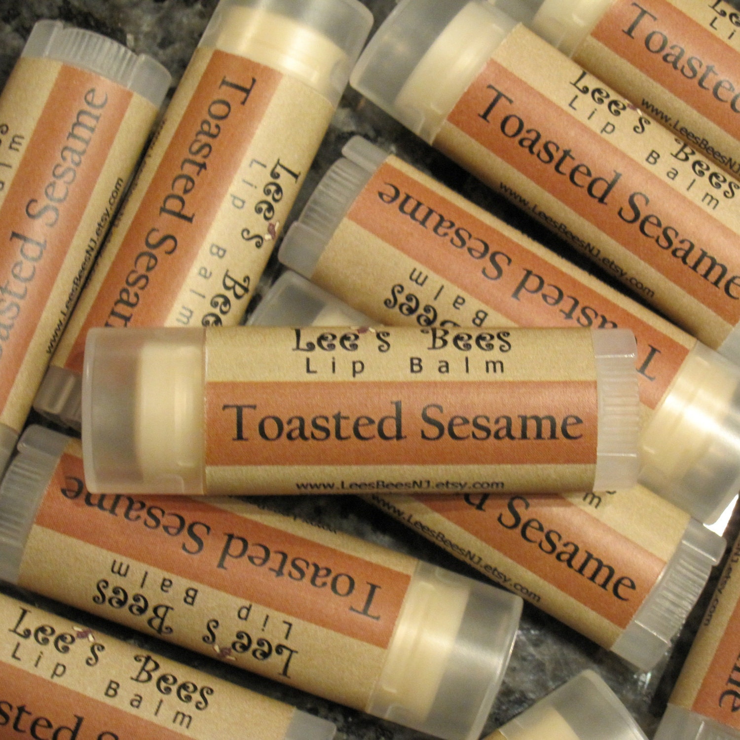 Lip Balm - Toasted Sesame, One Tube All Natural Beeswax Lip Salve Chapstick from Lee the Beekeeper