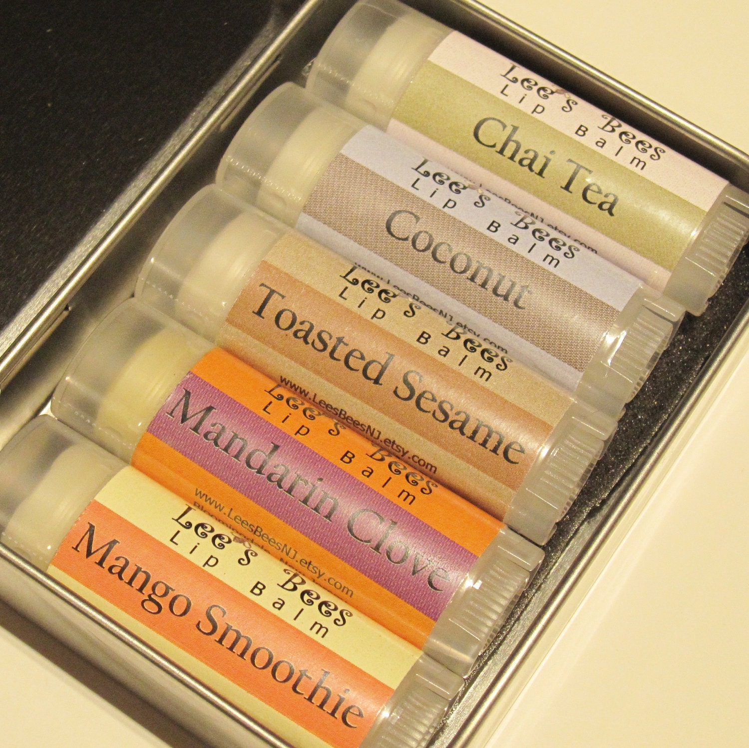 Easter Gift Set of Award Winning Lip Balms, Exotic & Spice - 5 Beeswax Chapstick Tubes in Hinged Tin - Great Gifts for Men