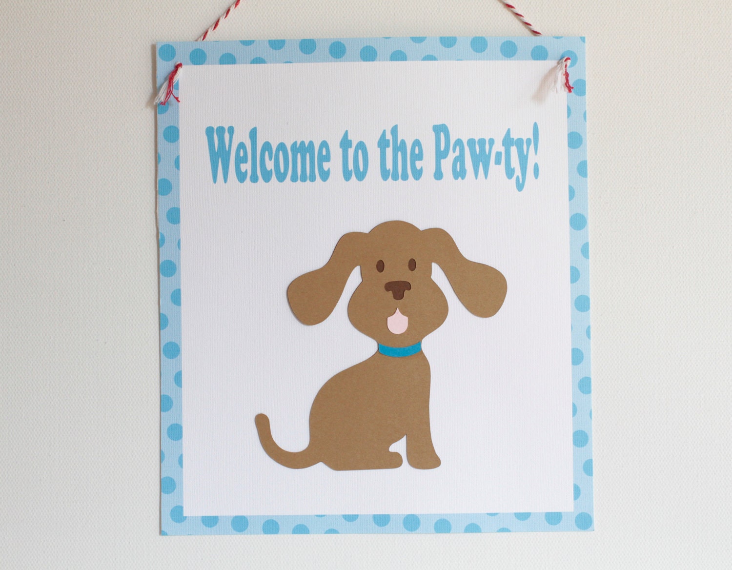 Puppy with Teal Collar Door Sign