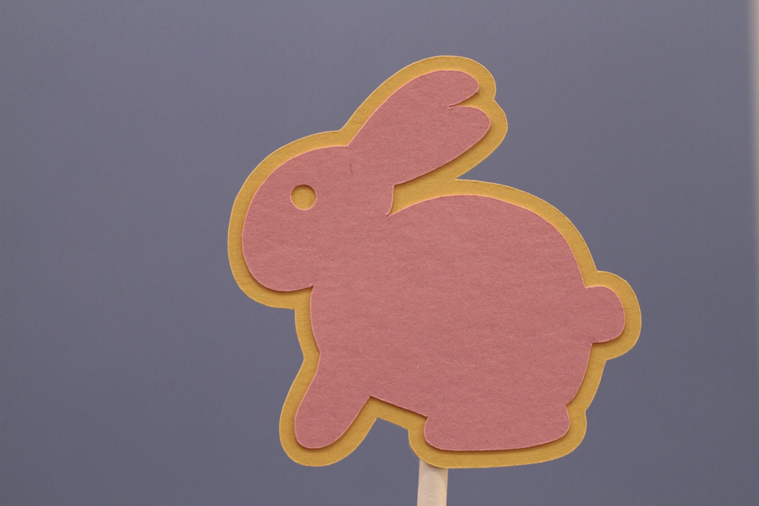 Pink and Yellow Bunny Cupcake Toppers Il_570xn