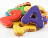 Decorated Cookies - Letters - Numbers - 1 dozen - 3 inch