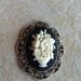 Black & White Flower Girl Basket Vintage Style Cameo Shabby Chic cabochons Cameo Kawaii Scarf Purse Charm
