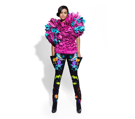 digital print galaxy print pants