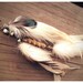 spirit guide. single feathered tribal earring.
