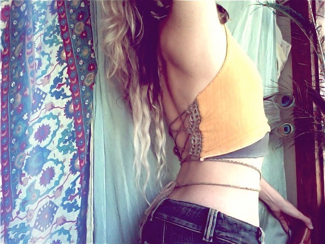 RESERVED for WENDY ehwaz - reversible movement top. organic bamboo hemp blend. hand dyed colors: new moon & saffron. 'made to order'