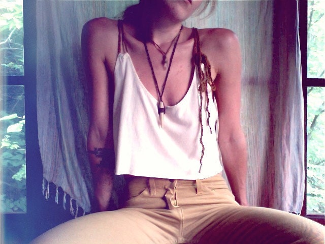 mama gaia crop top. organic bamboo hemp blend. natural color- raw. 'made to order'