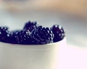 Blackberries Kitchen Photography - 8x10 Berry Picture - Breakfast Macro Berries White Bowl Fruit Market Food Organic Fresh Metallic Print