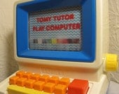 CLEARANCE - Tomy Tutor Play Computer - Vintage Toddler Toy Non-Electronic Learning Development Pretend Play PC - 1984