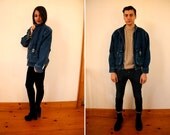 Vintage Denim Jacket with Silver Detailing