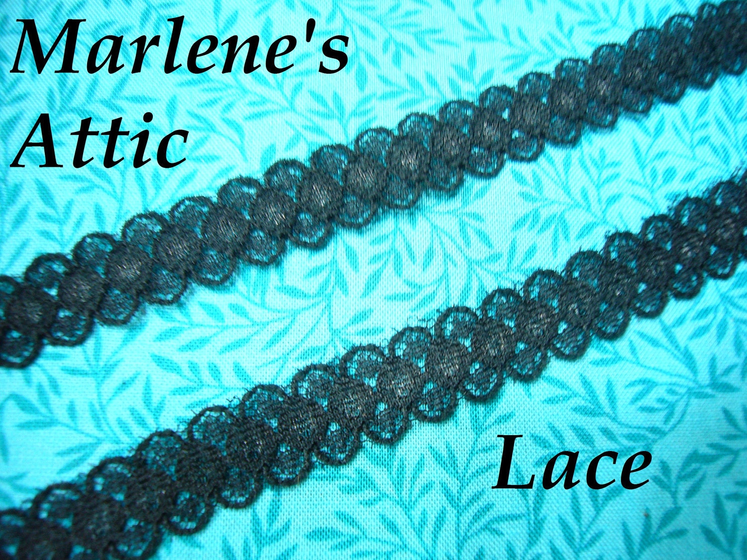 1 yard, 30 inches of 1/2" Vintage Black Chantilly Lace braid trim for gothic, steampunk, lingerie by MarlenesAttic - Item HX