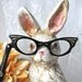 Vintage Black Rhinestone Cat's Eye Single Handed Folding Magnifying Glasses
