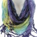 Fashion scarf, Trends scarf, Winter scarf,Turkish yemeni, Purple multicolor triangle butterfly patterned scarf