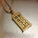 Doctor Who TARDIS Gold Plated Interpreted Charmed Necklace