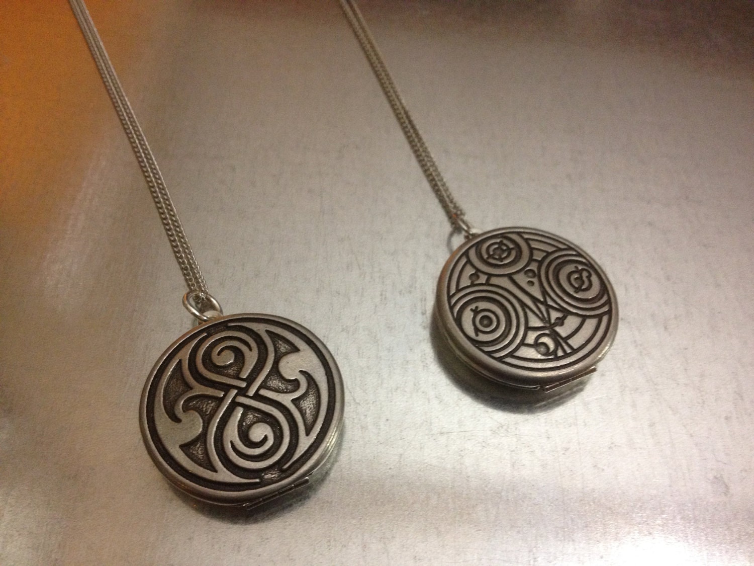 Doctor Who Inspired Seal of Rassilon and Gallifreyan Locket Interpreted Necklace