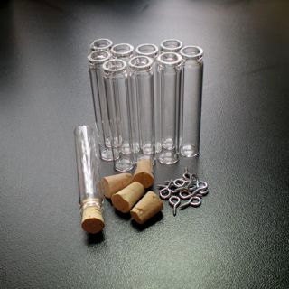 5 Tall Slim Glass Bottle Vial with Cork and loop. Miniature, Tiny, Potion, Vials. DIY Pendant. Item - 1260