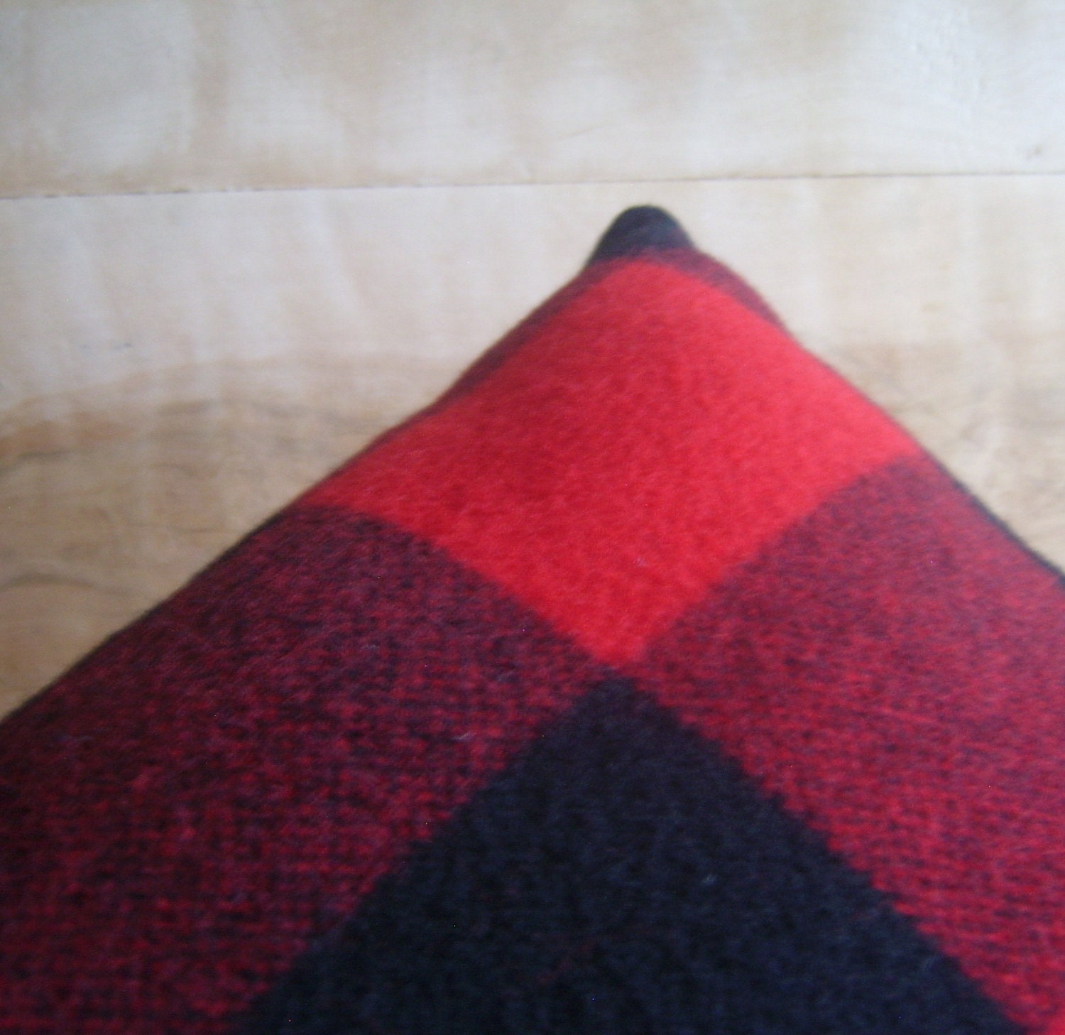 Wool Pillow - Pendleton Wool Fabric - Camp Blanket Rustic Cabin Buffalo Plaid