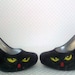 Custom Hand Painted Shoes ''Black Cat ''