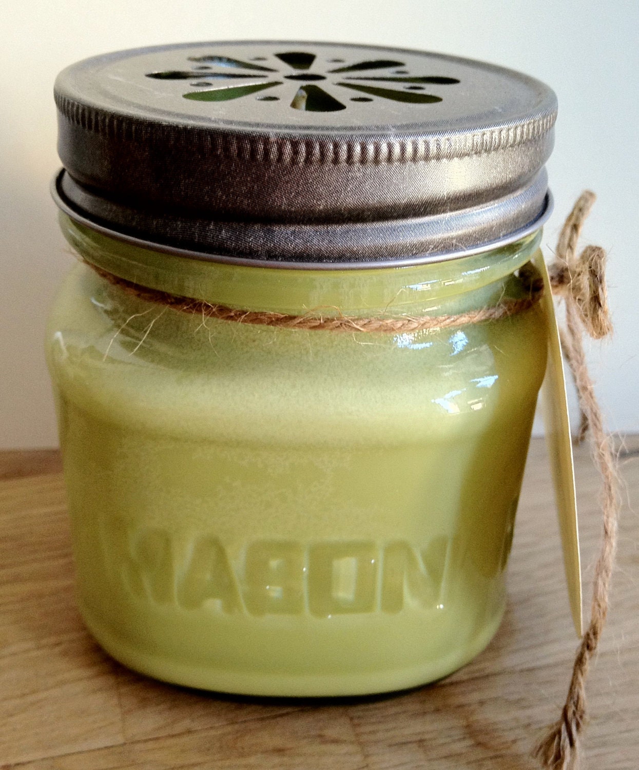 Green Tea and Lemongrass Soy Candle 8oz Mason Jar