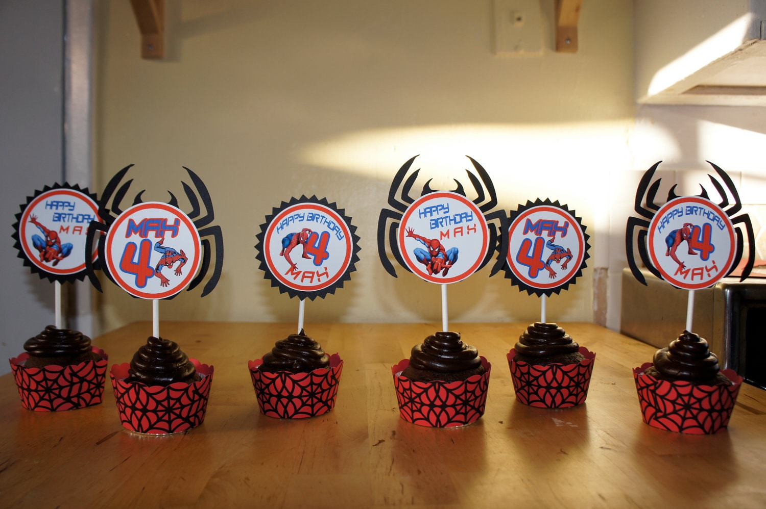 Spiderman Cupcake Toppers by LollipopParty on Etsy