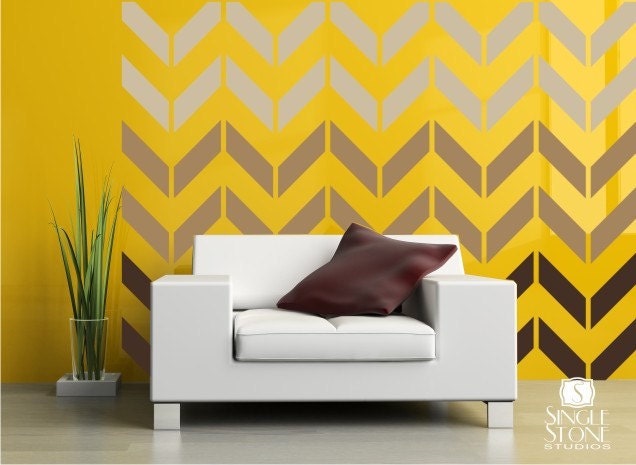 Wall Decals Chevron Pattern - Vinyl Art Stickers