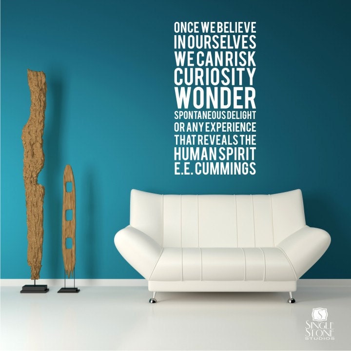 Subway Art Wall Decals Quote - ee cummings Human Spirit