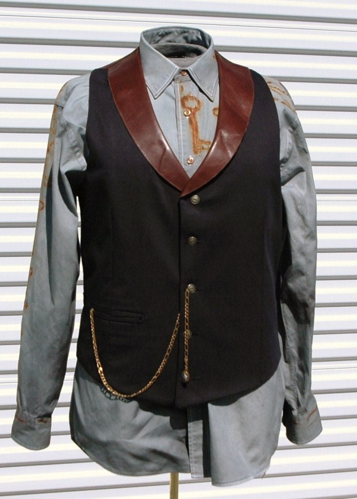 Time Traveler's Steampunk Vest Leather Collar