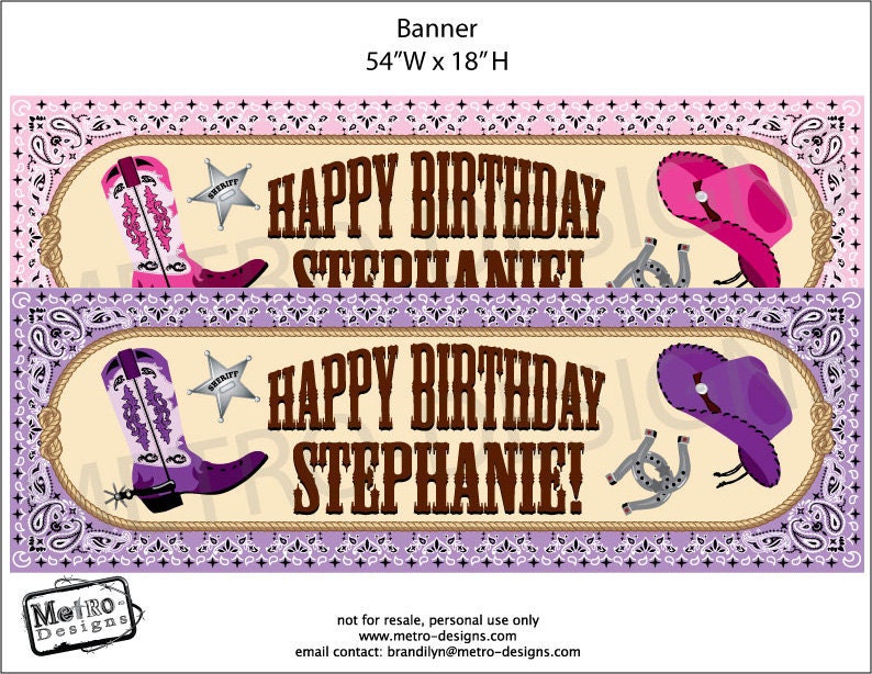 Cowgirl Printed Banner