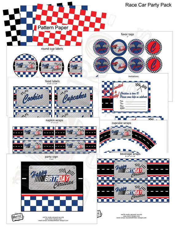 Racecar Birthday - Party Package Il_570xn