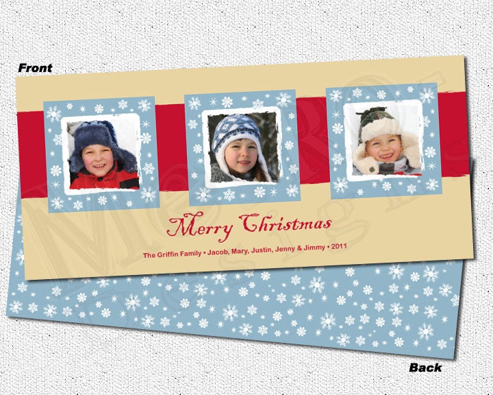 Blue Snowflakes - Holiday Card Il_570xn