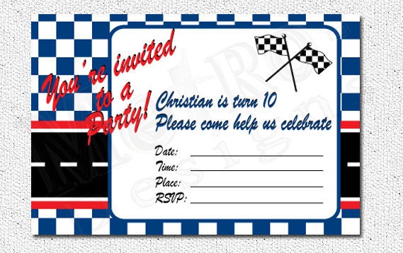 Racer Invitation - Digital File Il_570xn