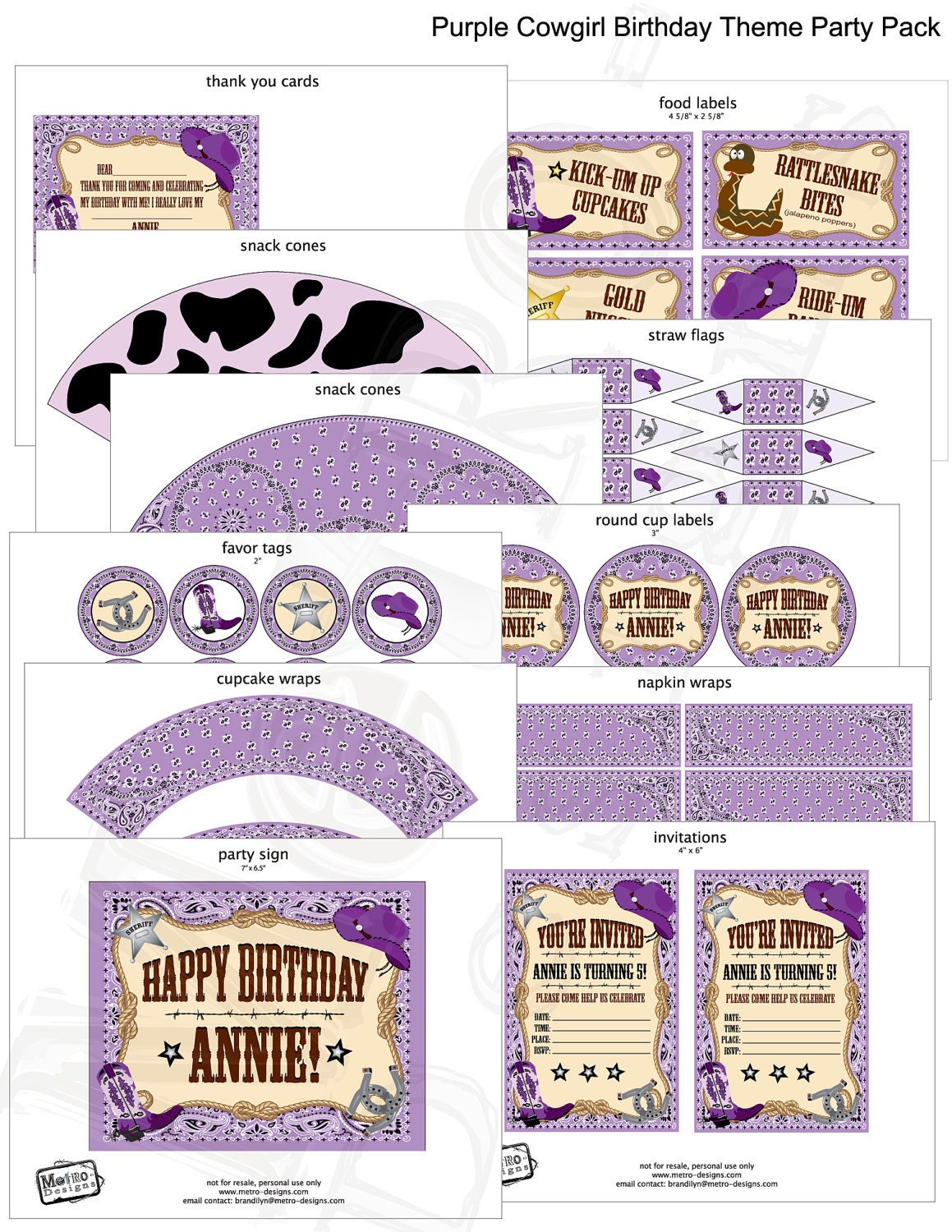 Cowgirl Birthday - Party Package Il_570xn