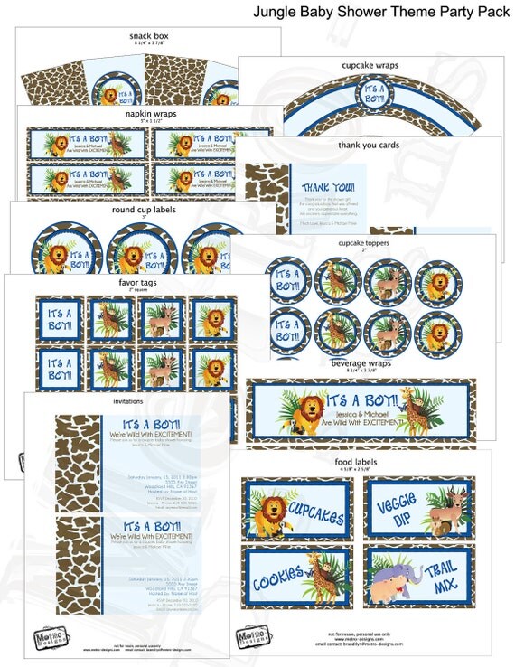 Jungle Baby Shower - Party Kit Il_570xn