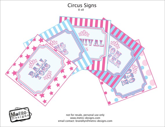Instant Download - 30qty Circus/Carnival Signs Il_570xn