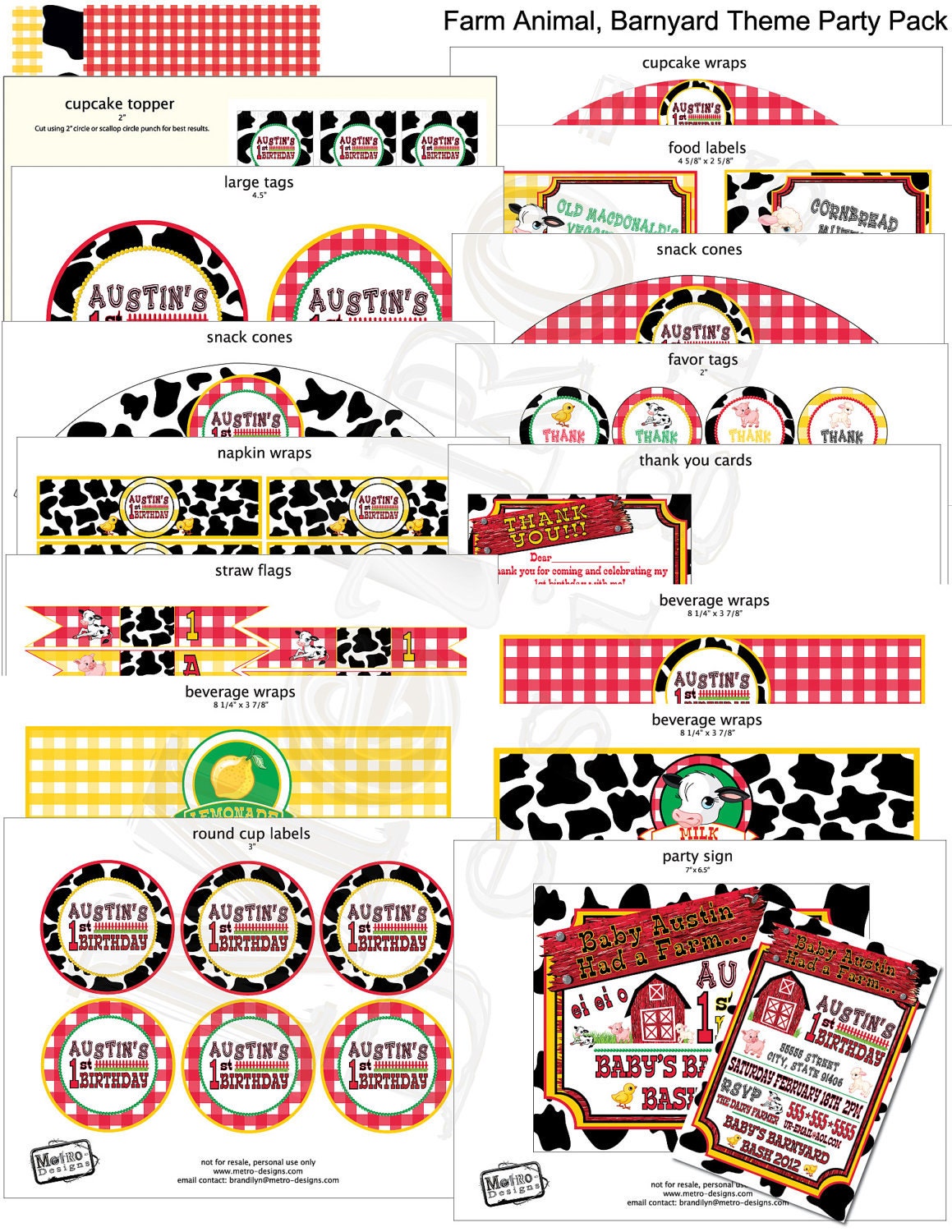 Barnyard Theme - Party Kit Il_570xn
