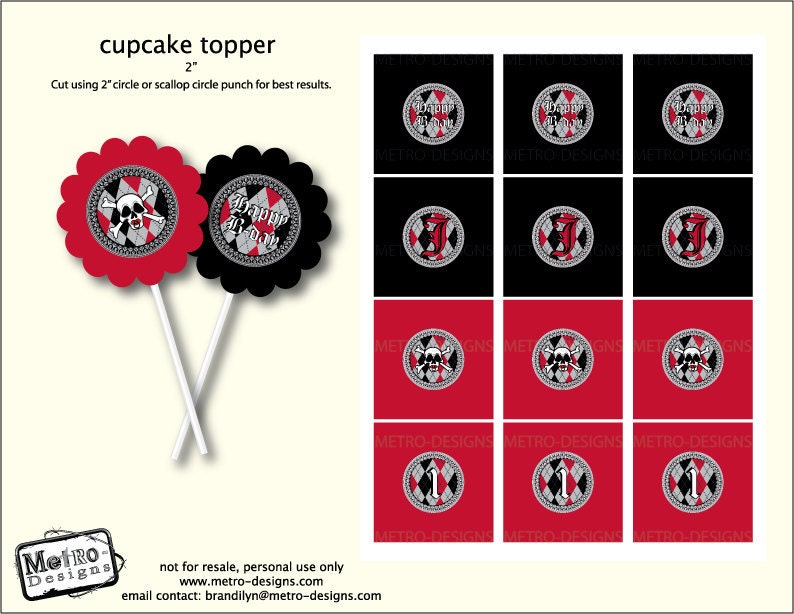 Rock-A-Baby, Cupcake Toppers- PRINTABLE, D.I.Y. Digital File - by Metro Events/Metro-Designs Il_570xn