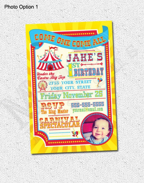 Carnival Party Invitations - DIY File