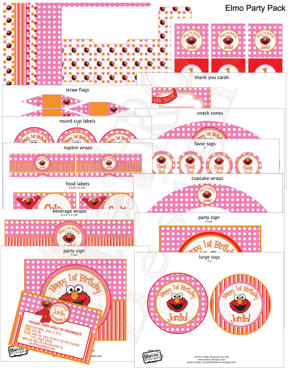 Elmo Theme - Party Package