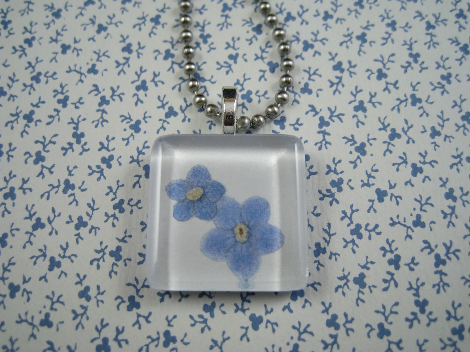 Forget Me Not Pendant - Small Square