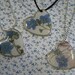 Off Centered Forget Me Not Resin Heart Pendant