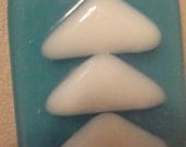 Aqua Pendant with White Design--Free Shipping in U.S.