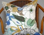 Robert Allen 20" Floral Pillow Cover (Sunblue)
